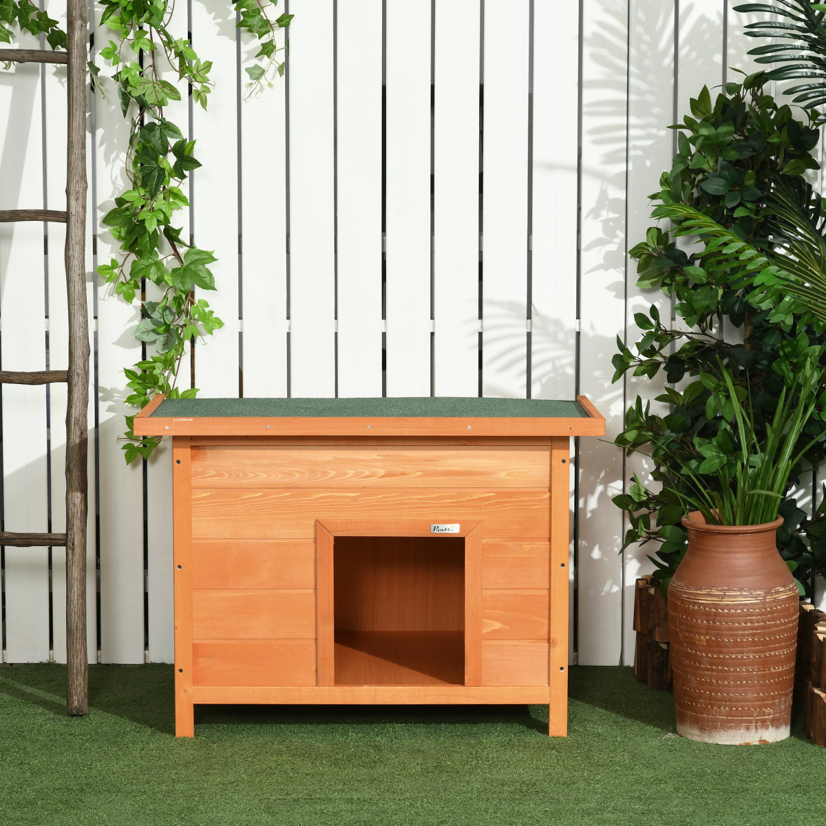 82cm Wooden Dog Kennel House Garden Shelter Backyard Waterproof Pet Supplies
