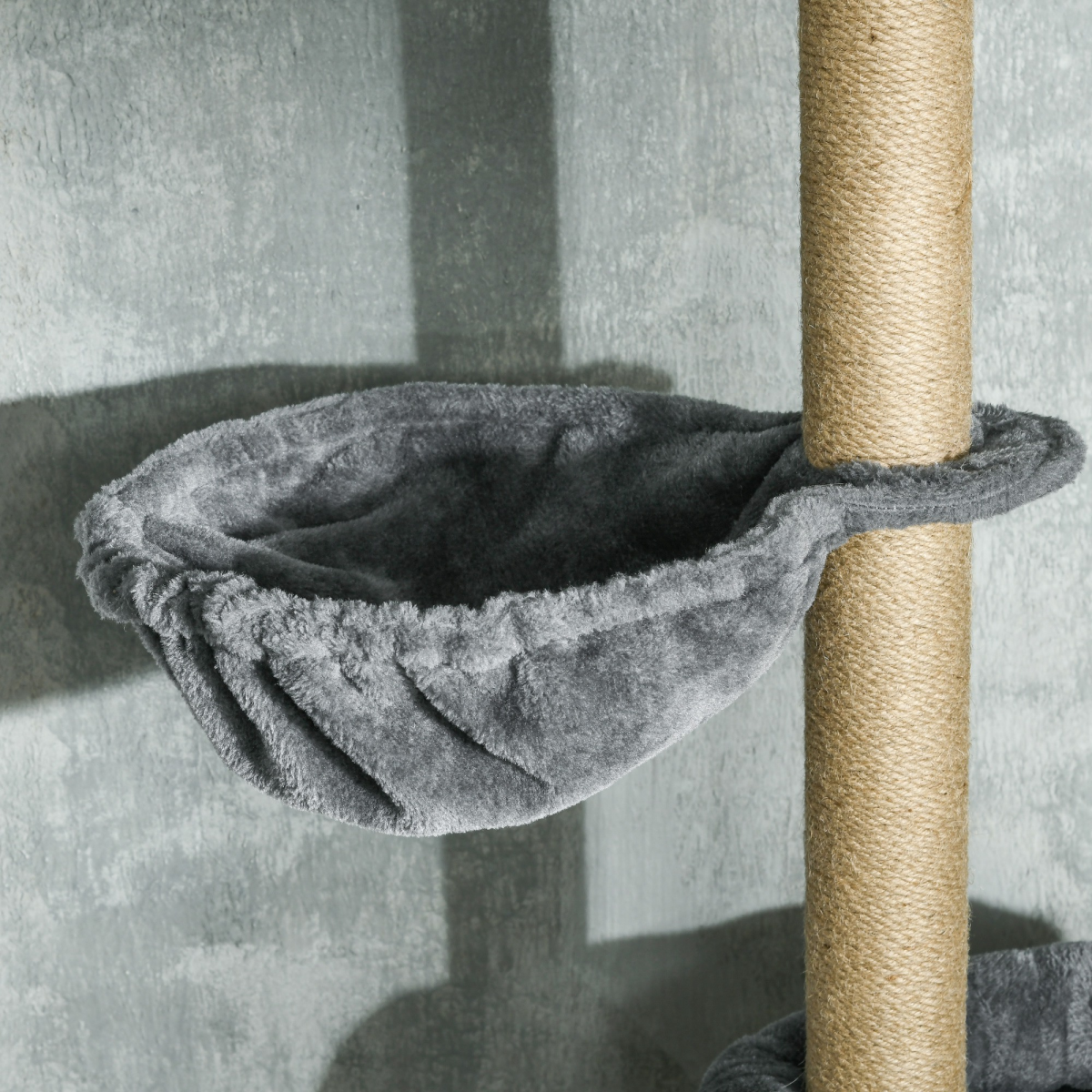 6-Tier Floor to Ceiling Cat Tree with Scratching Post, Bed, Hammock, Grey